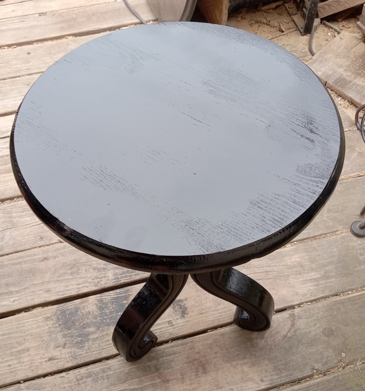 Black Distressed Pine End Table / Plant Stand (PS269)