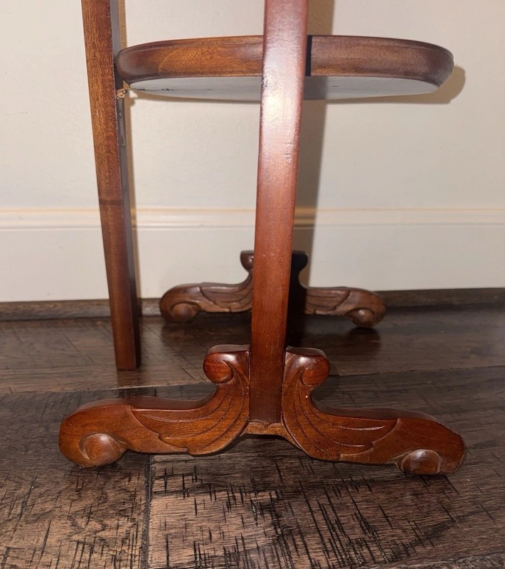 ANTIQUE VICTORIAN ENGLISH DARK OAK 3 TIER CAKE TEA DISPLAY STAND gallery