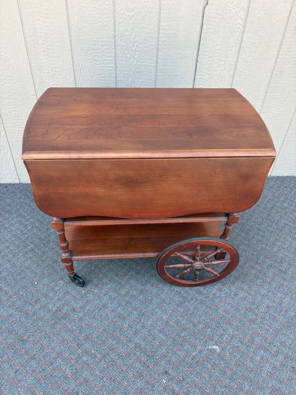 67844 Pennsylvania House Solid Cherry Wood Drop Leaf Tea Cart with Drawer gallery