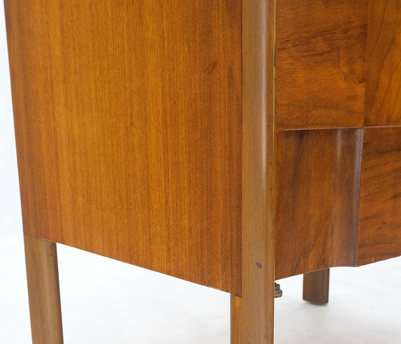 Pair Swedish Walnut Birch Int Block Front Door End Side Tables Night Stands Mint gallery