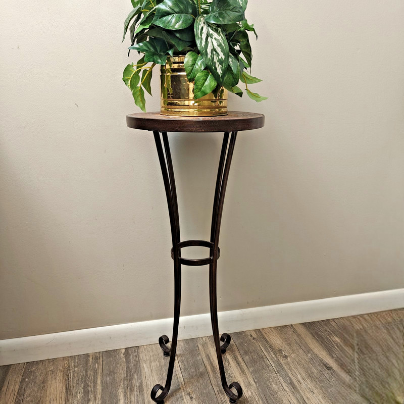 Vintage Pier One Metal Tile Top Plant Stand