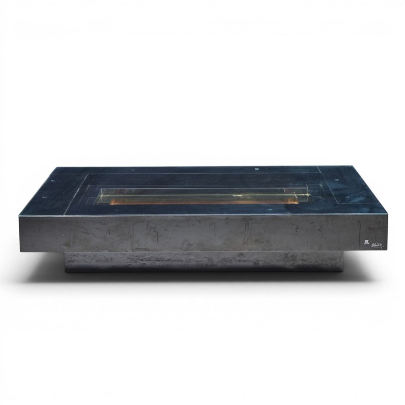 Alain Delon for Maison Jansen Mid Century Brass, Chrome, Lacquered Coffee Table gallery