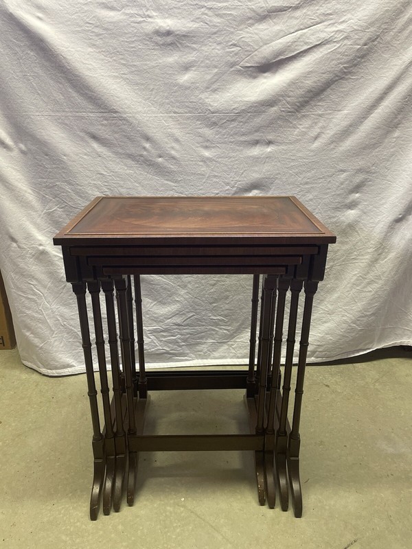 Price Reduced- Antique Mahogany Nesting Tables, 19-1/2” x 13-1/2” x 25-1/2 ” gallery