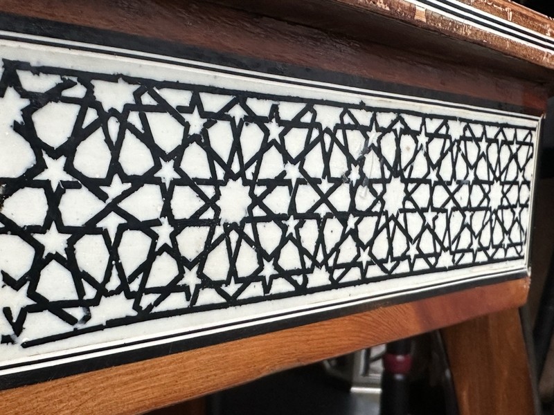 Moorish Mother of Pearl Inlaid Octagonal Side Table Moroccan Syrian Style gallery