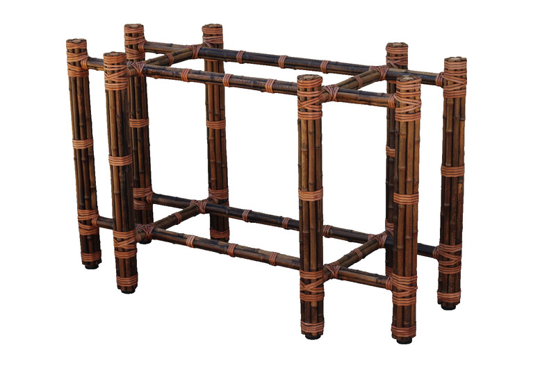 Authentic McGuire Rectangular Bamboo Rattan Organic Modern Dining Table Base