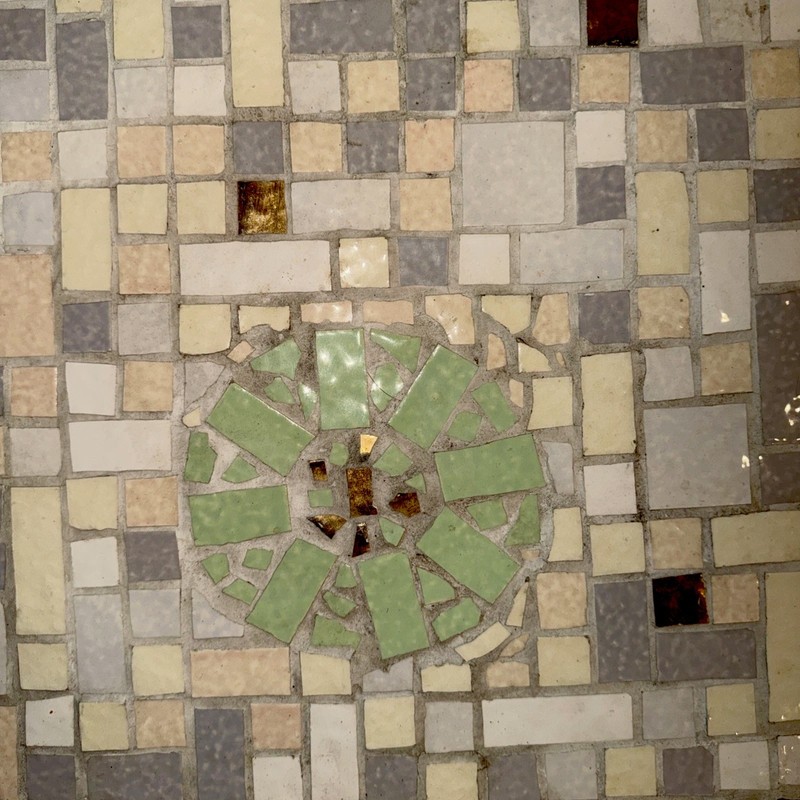 Vintage Mid Century Modern Atomic Tile Mosaic Top Coffee Table 49”L x 19”x 17” H gallery