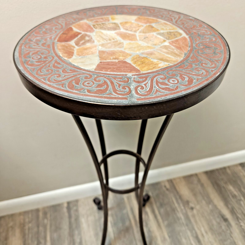 Vintage Pier One Metal Tile Top Plant Stand gallery