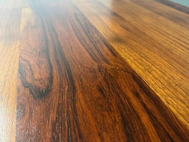 Rosewood Walnut and Chrome Milo Baughman Style Dining Table gallery