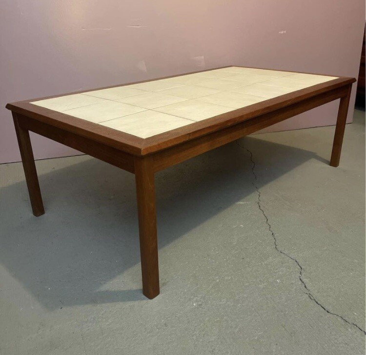 Mid Century Modern Teak and Tile Top Coffee Table made in Denmark.