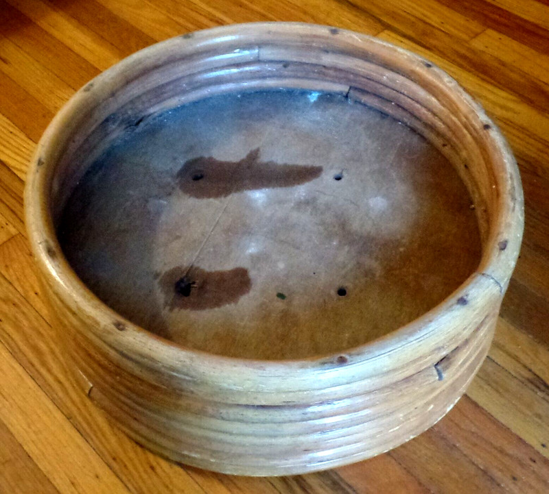 Antique Vintage Light Bamboo Round Small Table without Glass Top gallery