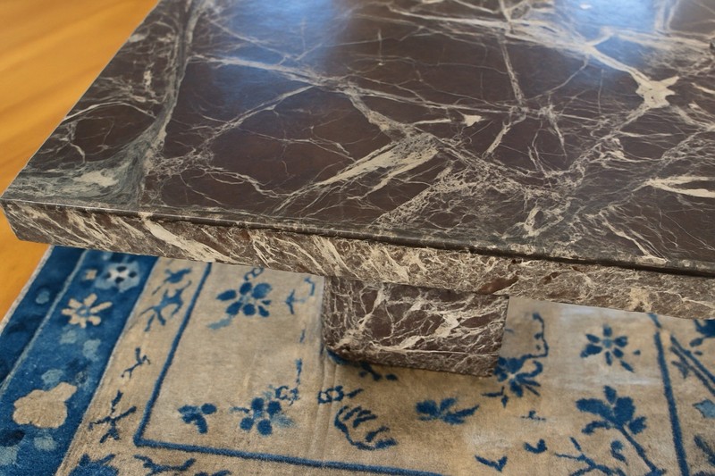 Vintage Italian Rosso Levanto Marble Coffee Table with Adjustable Height gallery