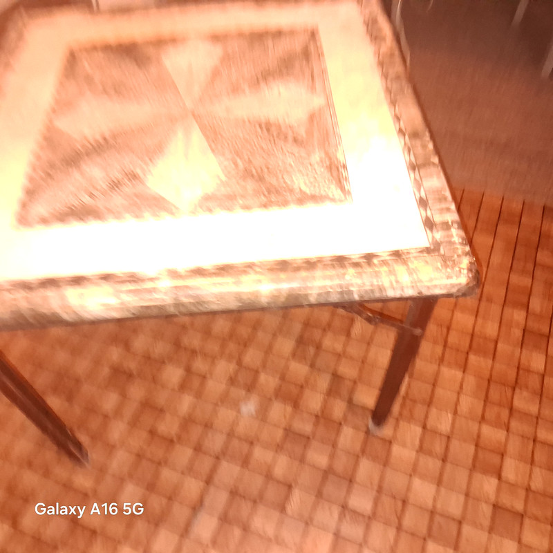 Vintage 1930s MCM Samson Folding Card Game Table Shwayder Bros Wood Legs 30"x30" gallery