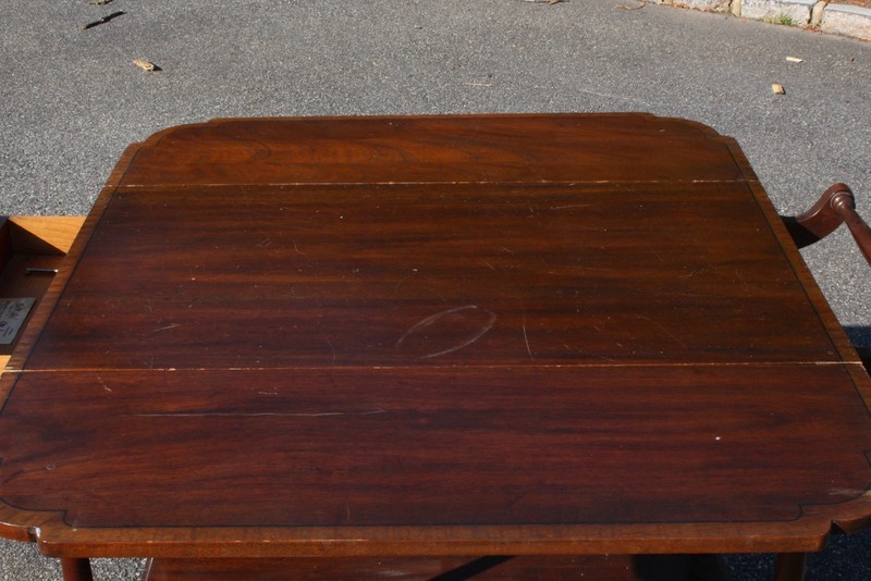 1970’s Tea Cart With Working Drop Leaf Sides, Wheels, And A Locking Drawer +keys gallery