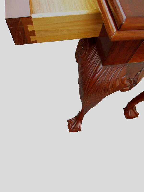 63334 GEORGIAN FURNISHINGS Solid Mahogany Flip Top Game Table w/ Drawer gallery