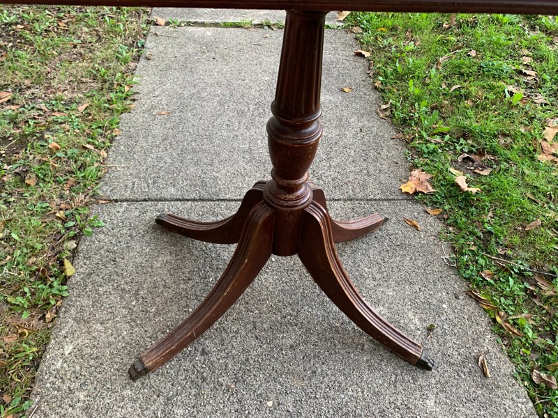 Antique Mahogany Game Table Flip/Drop Top Swivel With Hidden Storage Accent Hall gallery