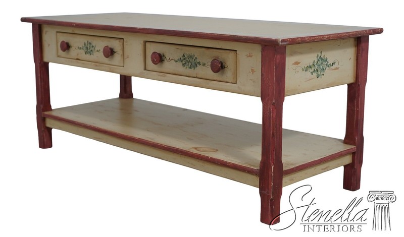 F68051: AMERICAN HERITAGE Country Hand Painted Coffee Table