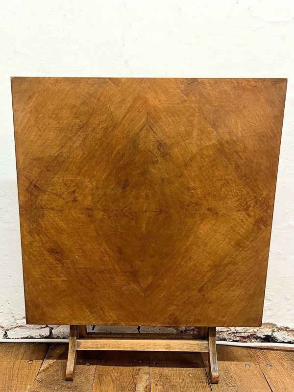 Mid-Century Square Folding Card Table By Meredew Veneered Games Occasional Table