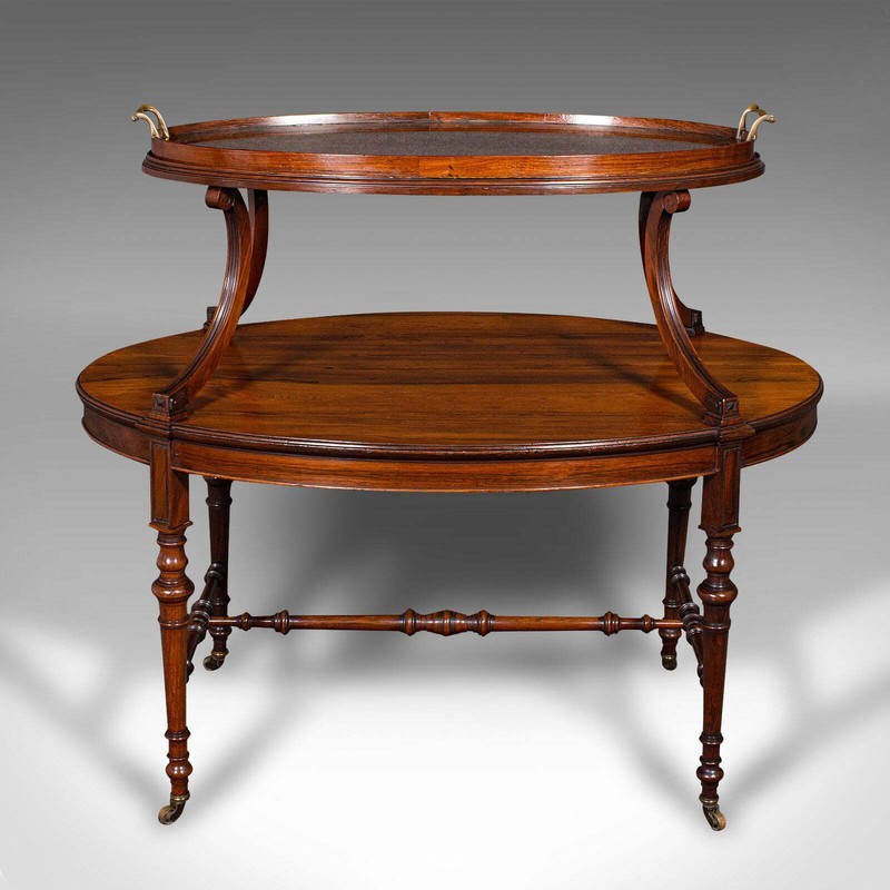 Antique Display Serving Table, English, Two Tier, Butler's Buffet Stand, Regency gallery