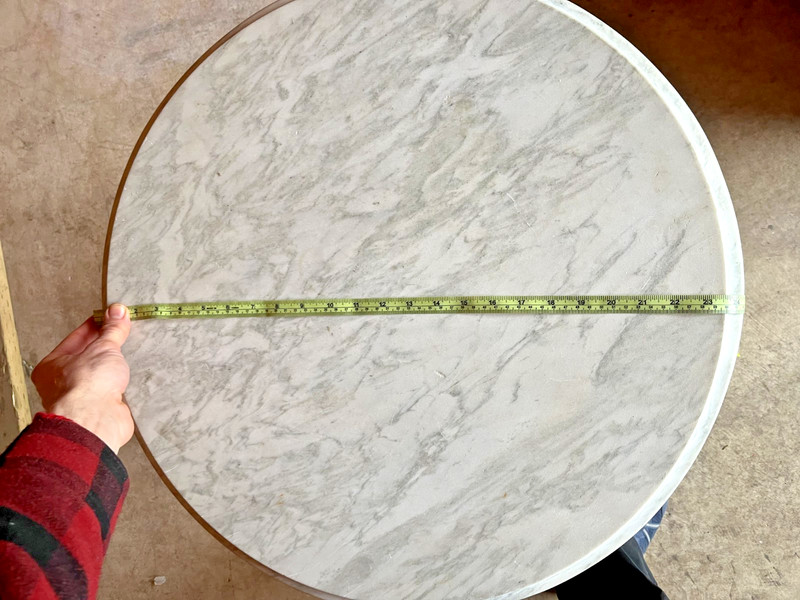 24" Round White Marble Bistro Table Top - Solid Stone Replacement Carrara Style