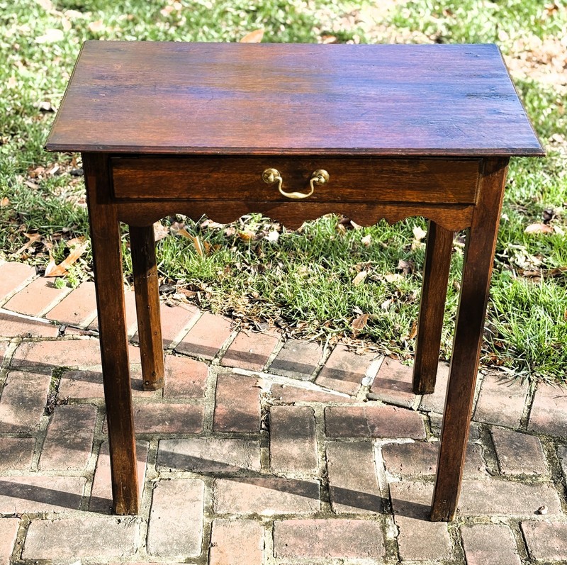 19th Century George III Oak Lowboy Table — Shipping Available