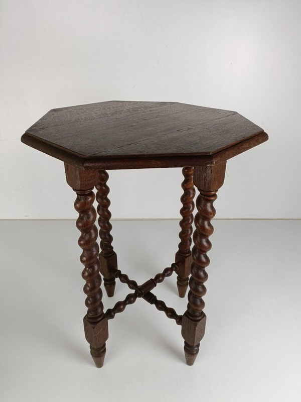 Octagonal Hand Carved wood Pedestal Table Plant Flower Bonsai Stand Side Table B gallery