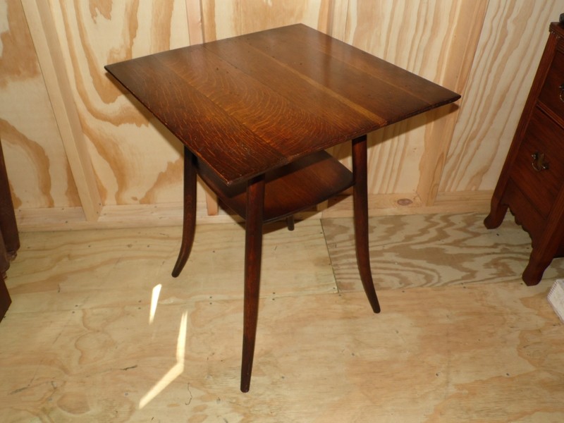Antique Early 1900's Solid Oak Bentwood Center Table gallery