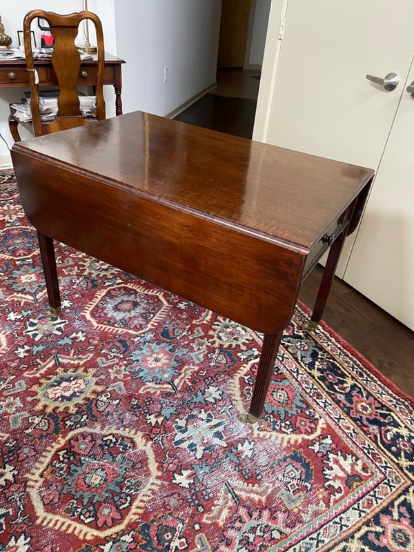 Antique English Georgian Mahogany Breakfast Drop Leaf Table c1825 39x25x28-1/2h
