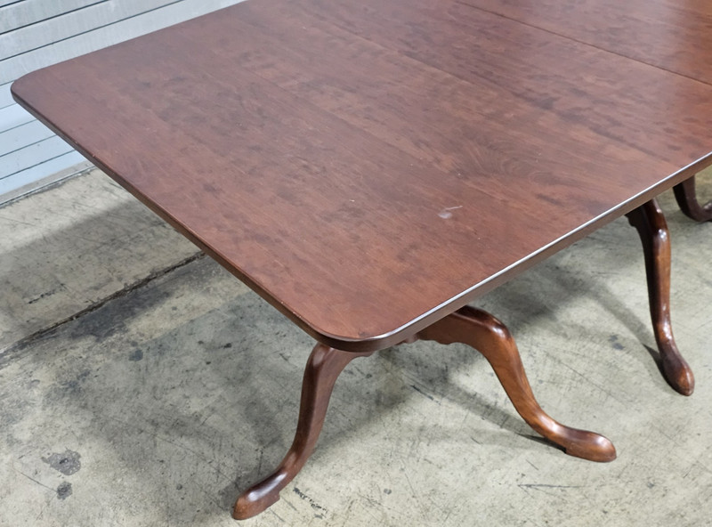 Eldred Wheeler Solid Cherry Two Pedestal Dining Table 2 Leaves Benchmade gallery