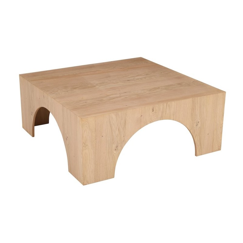 Archimedes 40" Arched Wood Square Modern Rustic Coffee Table gallery