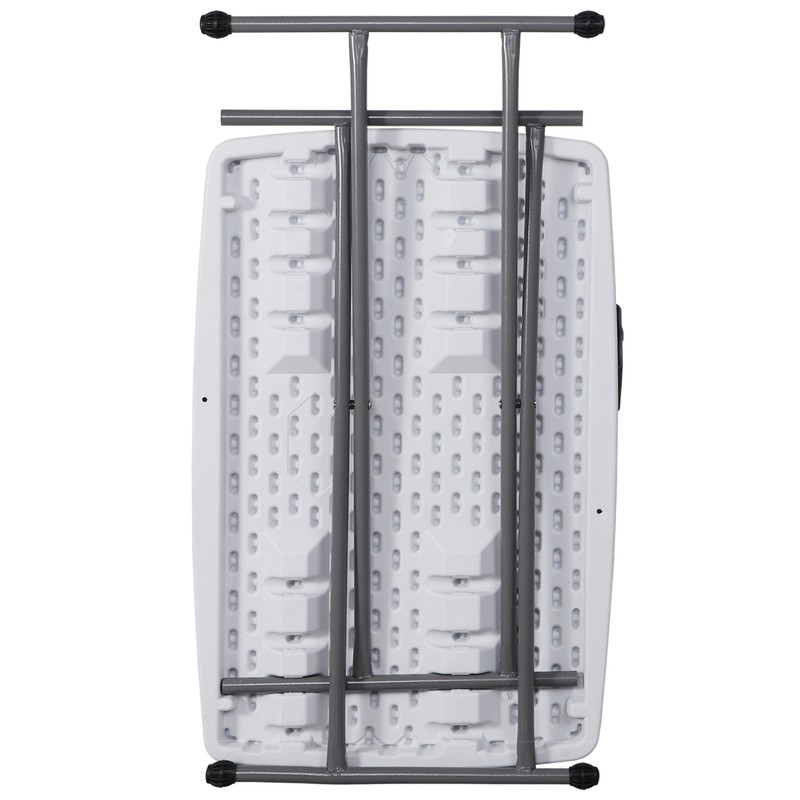 30'' Plastic Folding Tables Rectangular Utility Table Adjustable Height White gallery
