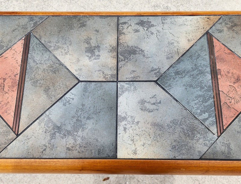 MCM Gangsø Møbler Slate Tile & Teak Console Table 1970s Danish Modern gallery