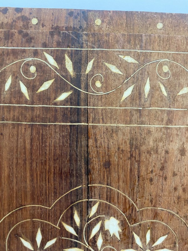 Vintage Anglo-Indian Bone Inlay Rosewood Panel - Decorative Table Top / Wall Art gallery