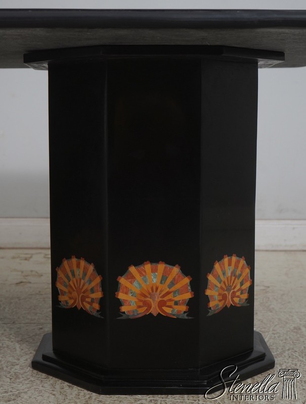 70630: PIETRA DURA Inlaid Marble Top Italian Dining Room Table gallery