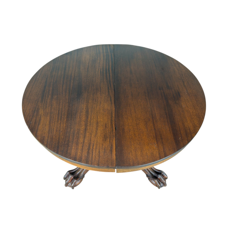 Antique Mahogany Ball & Claw Round Dining Table – 2 Leaves - c.1890s #22572 gallery