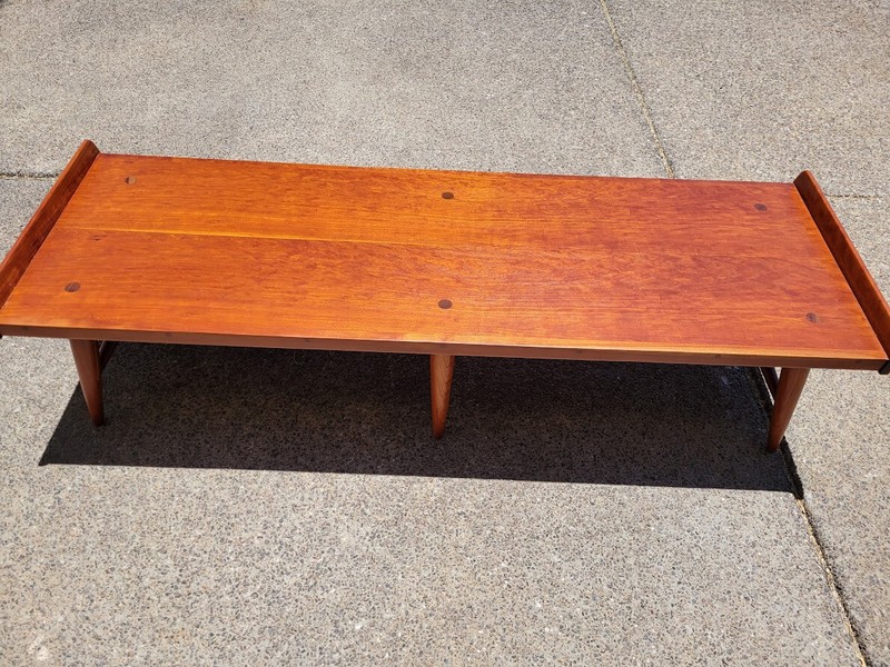 1957 Solid Cherry Willett Transistional mid-century coffee table. Flawless. gallery