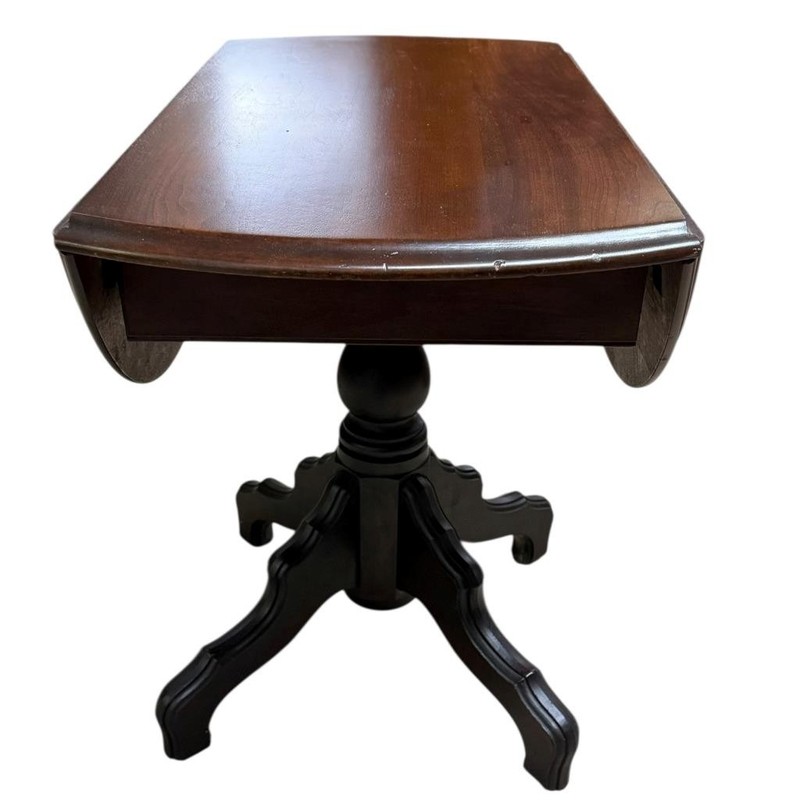 Victorian Walnut Drop Leaf Table with Urn Pedestal –1890s #22517 gallery