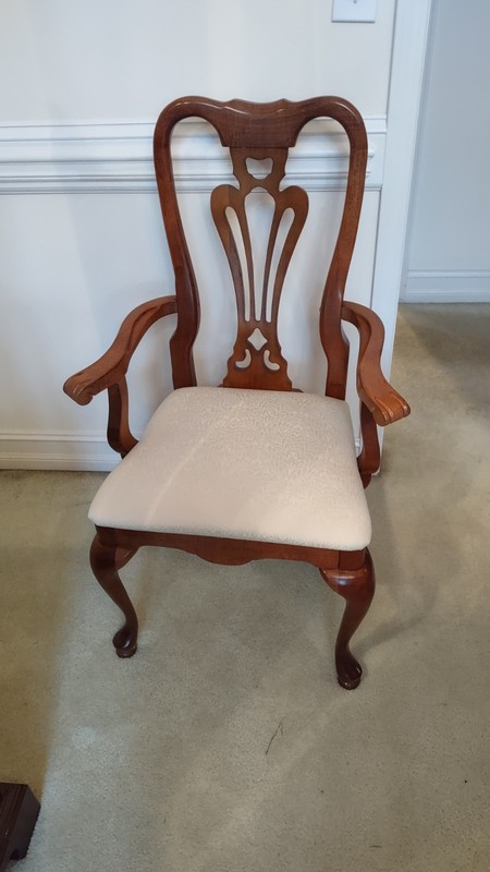 American Drew Cherry Queen Anne Style Dining Table Set 2 leafs 5 chairs Made USA gallery