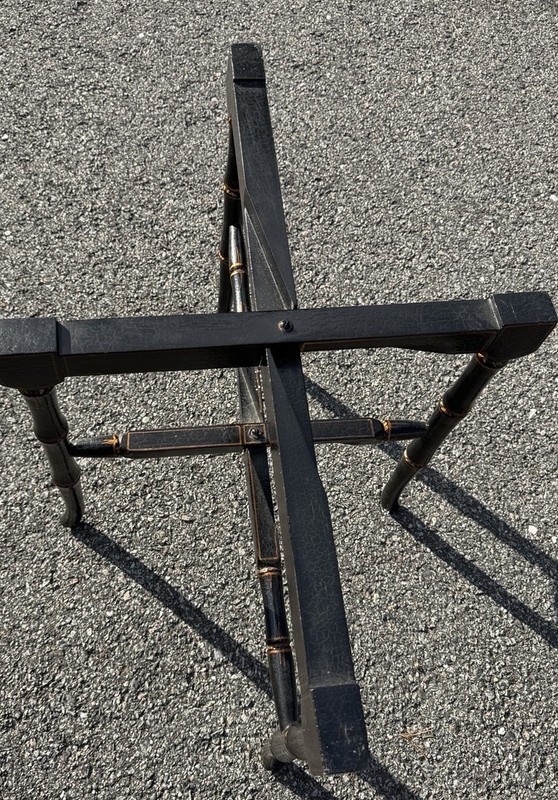 Vintage Pie Crust Tray Coffee Table-Ebonized And Gilded gallery