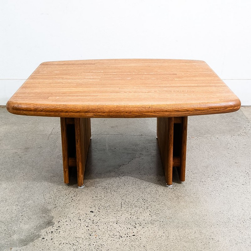 Mid Century Danish Modern Side Table Solid Oak American Butcher Block Coffee NM gallery