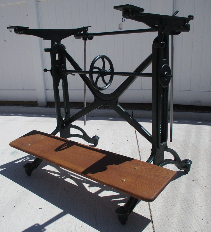 Antique 1924 Keuffel & Esser K+E American Eagle Cast Iron Drafting Table
