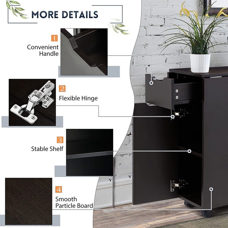 JOMEED Folding Dining Kitchen Table with Drawer and 2-Layer Shelf (For Parts) gallery
