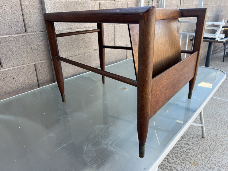 Vintage Mid- Century #99 Wedge Side Table Brown Saltman John Keal