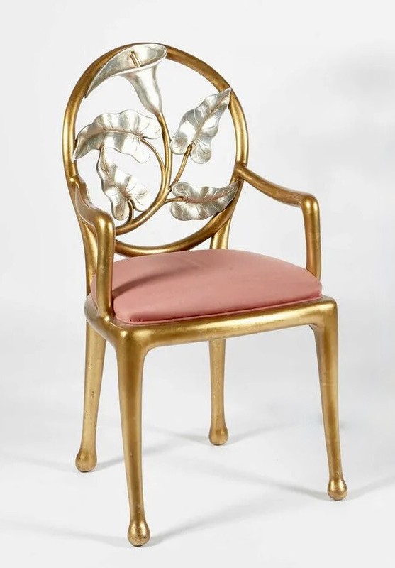 Susanne Geismar Hollywood Regency Gilded Lily Armchairs - A pair gallery