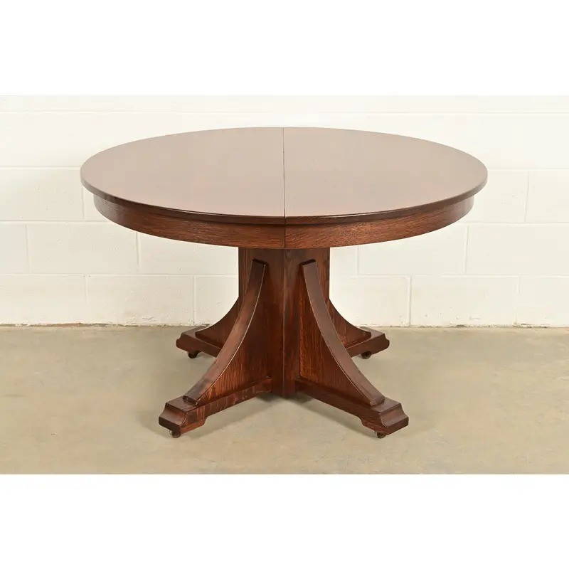Stickley Brothers Mission Oak Arts & Crafts Dining Table, Newly Refinished