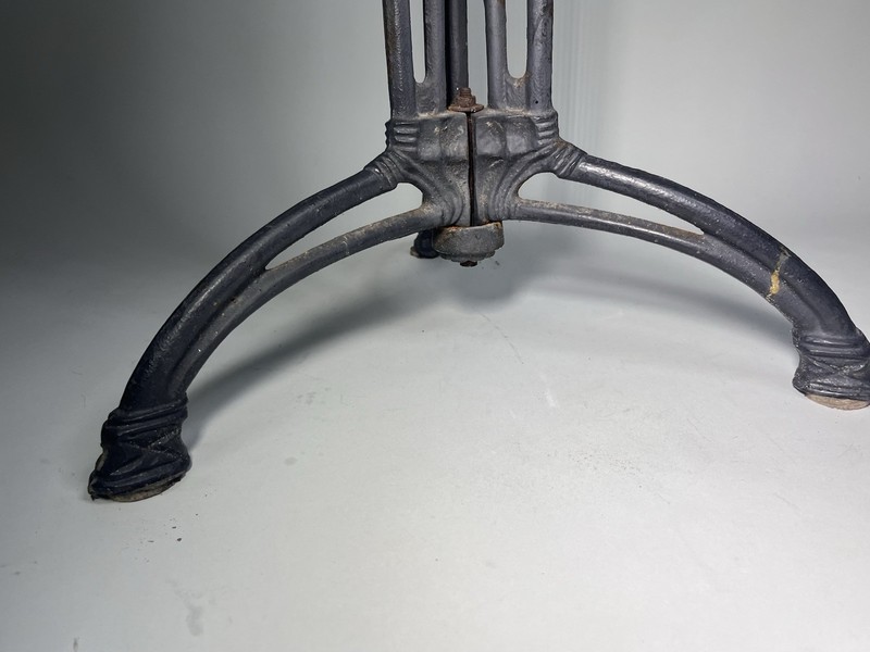 Cast Iron Industrial Table Base Antique French Bistro Patio 3 Leg, Jointed, 29" gallery