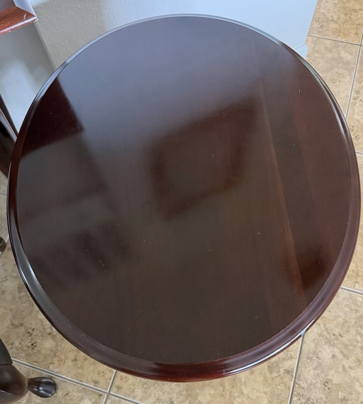 Vintage Broyhill Cherry End Tables, Sofa Table, And Butler’s Tray Table gallery