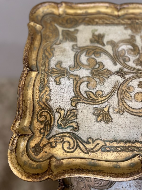 Set Vtg MCM Italian Florentine Hollywood Regency Glam Gold Nesting Side Tables gallery