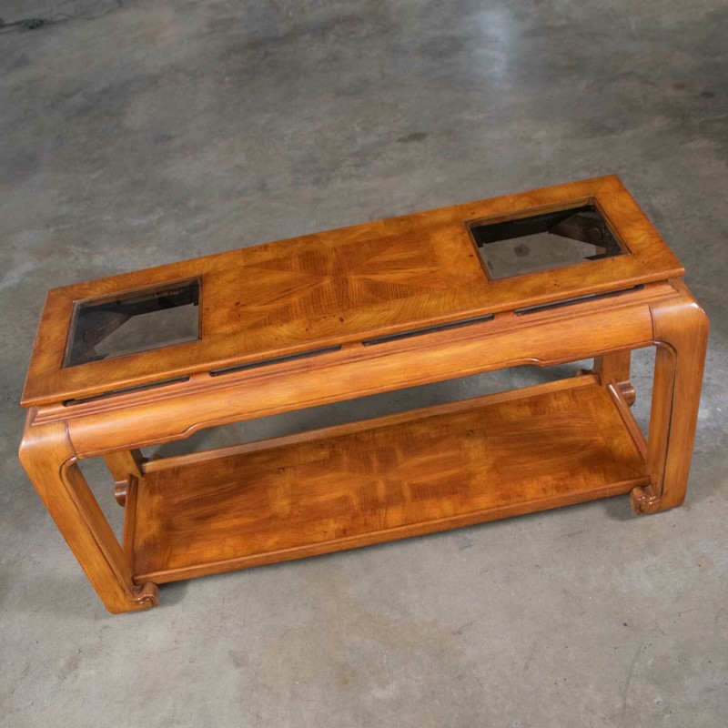 Chinoiserie Chow Leg Ming Style Sofa Console Table Attributed to Schnadig Furn. gallery