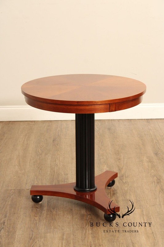 Ethan Allen Medallion Collection Round Cherry Pedestal Side Table gallery