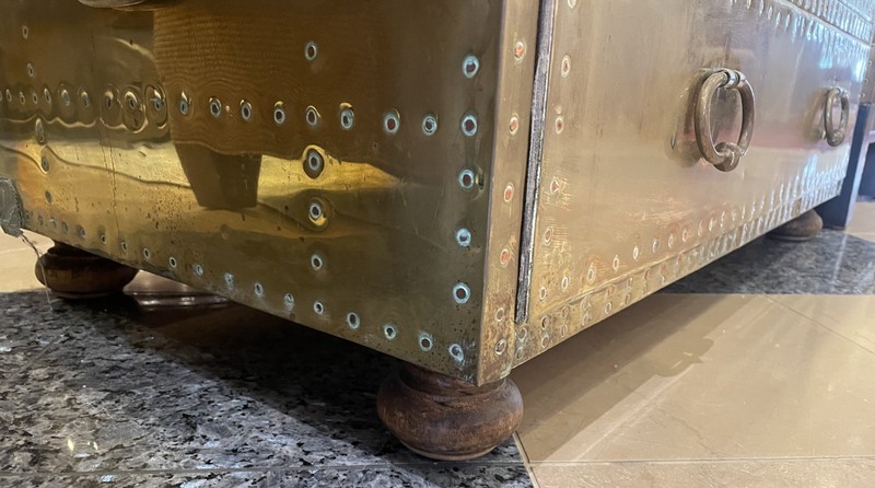 Vintage Sarried Brass 2 Drawer Coffee Table, 1970s gallery